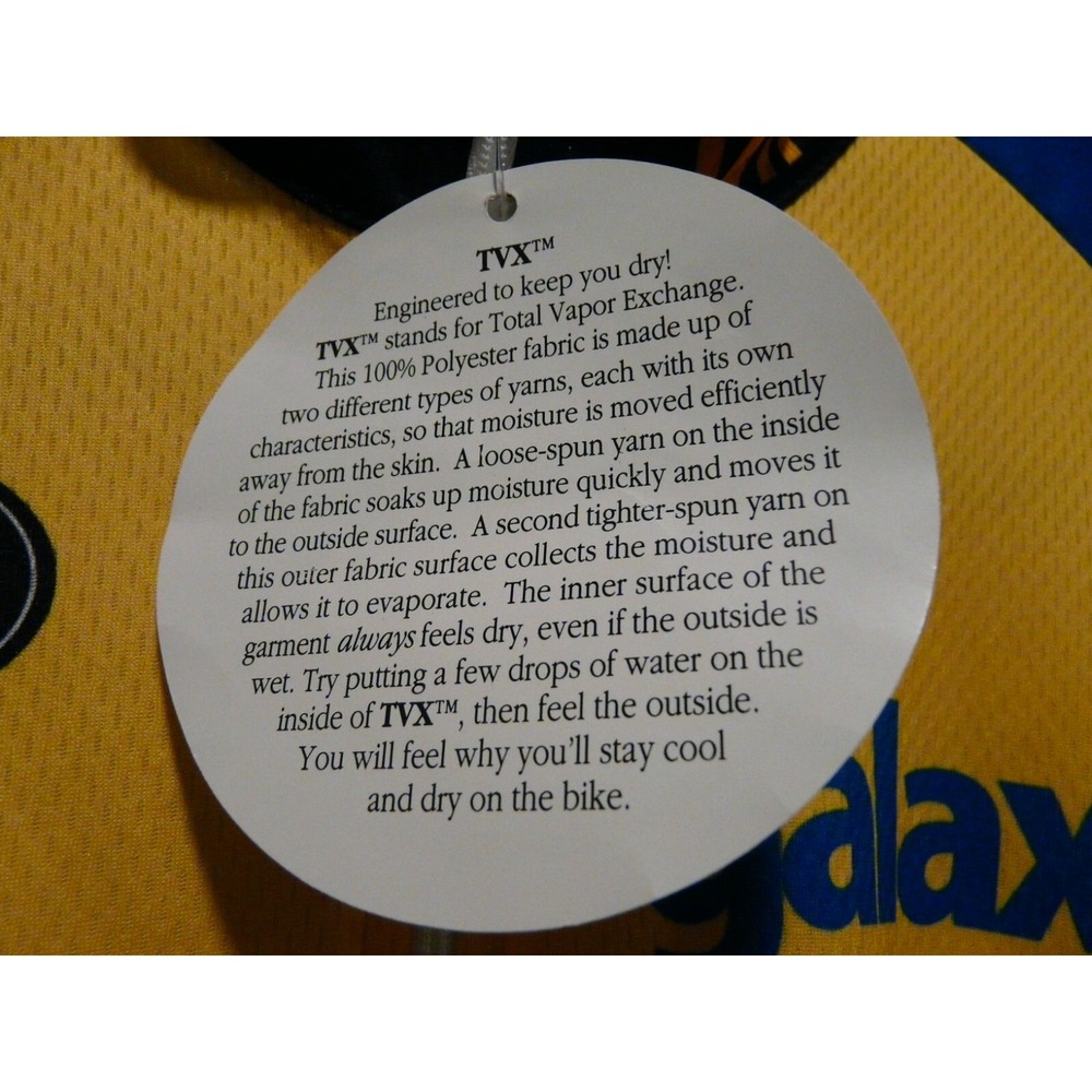 Vermarc Team Galaxy Cycling Jersey Mens XL Yellow Blue Italy TVX Sportswear NWT - Picture 10 of 12